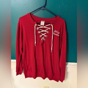 PINK Victoria's Secret Hoosiers Lace-Up Sweatshirt